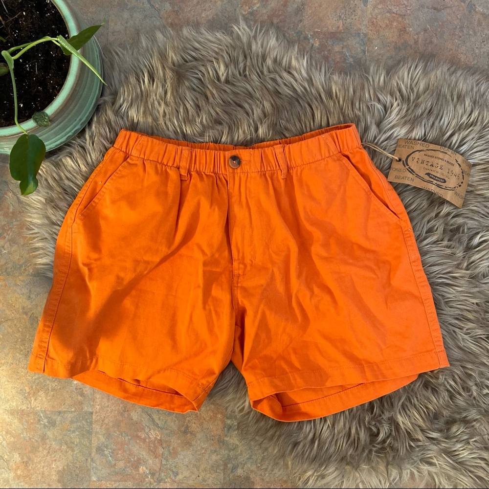 Vintage 1946 orange elastic waist shorts